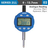 Accud Digital Indicator Flat Back 12.7 Mm/0.5' Ac211 010 02