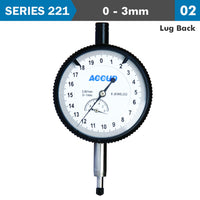 Accud Dial Indicator Lug Back 3 Mm Ac221 003 11