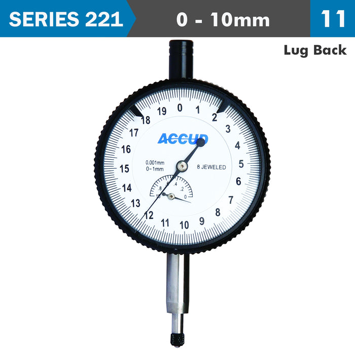 Accud Dial Indicator Lug Back 10 Mm Ac221 010 11