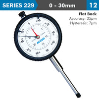 Accud Dial Indicator Flat Back 30 Mm Ac229 030 12