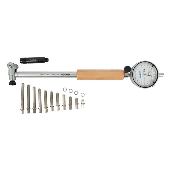 Accud Dial Bore Gauge 50-160mm .001mm Precision Measurement Tool for Internal Diameters, Cylinders, Bores Inspection and Quality Control