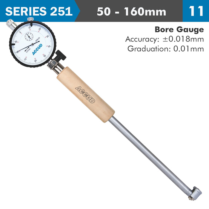 Accud Dial Bore Gauge 50 160 Mm 0.018 Mm Acc. 0.001 Mm Grad. Ac251 160 11