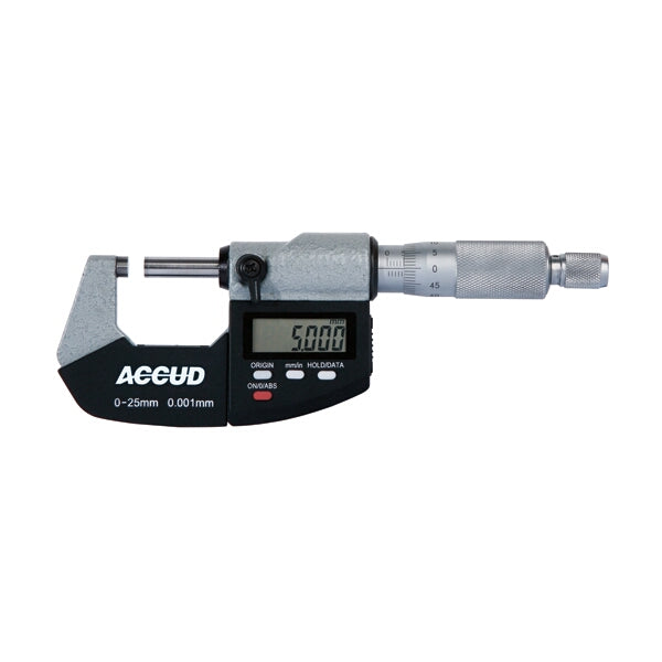 ACCUD Digital Outside Micrometer 0-25mm: Precision Measurement Tool, Electronic Micrometer, High Accuracy Caliper