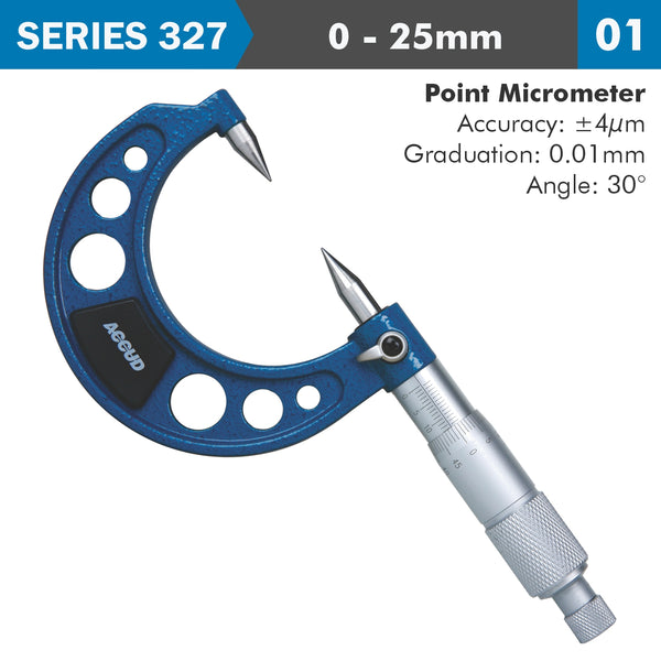 Accud Point Micrometer 30 0 25 Mm Ac327 001 01