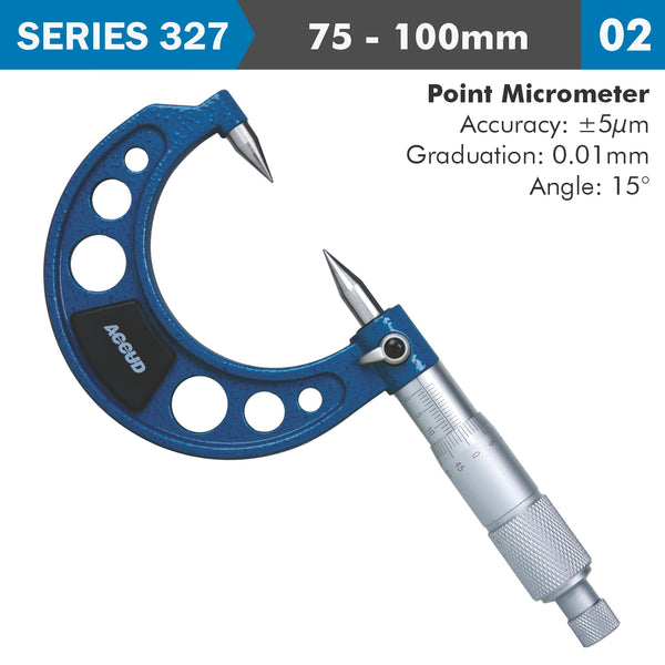 Accud Point Micrometer 15 75 100 Mm Ac327 004 02