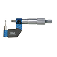 ACCUD Tube Micrometer 0-25mm, Cylindrical Anvil, Wall Thickness Measuring Tool, Precision Instrument