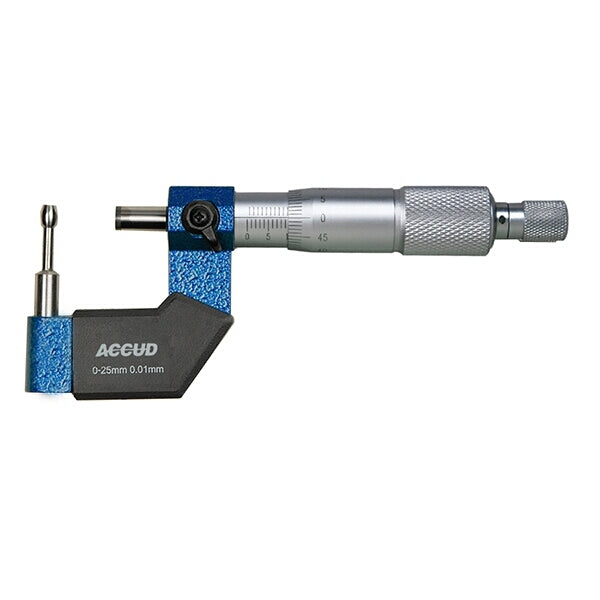 ACCUD Tube Micrometer 25-50mm, Cylindrical Anvil, Precision Measurement Tool