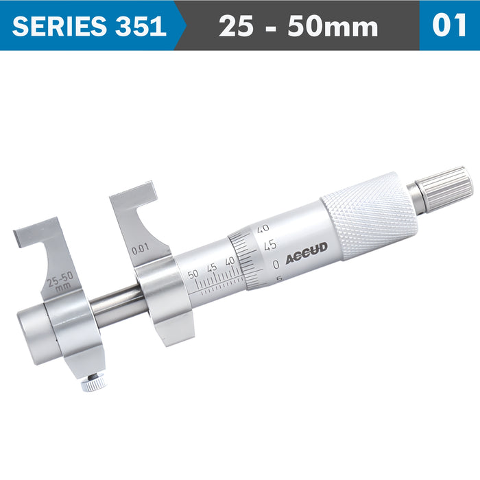 Accud Inside Micrometer 25 50 Mm With Setting Ring 0.008 Mm Acc. 0.01 Mm Grad. Ac351 002 01