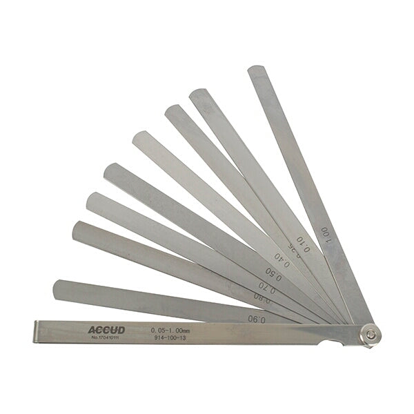 Feeler Gauge Set 0.05-1.00mm, 200mm Long, 13 Blades, Metric Gap Measurement Tool, DIN2275 Standard, Automotive Use