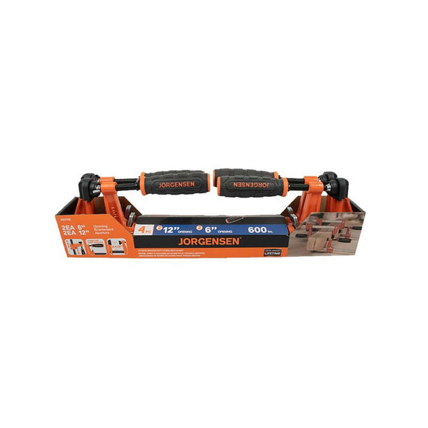 JORGENSEN MEDIUM DUTY STEEL BAR CLAMP 4PC SET 2 X 150MM & 2 X 305MM