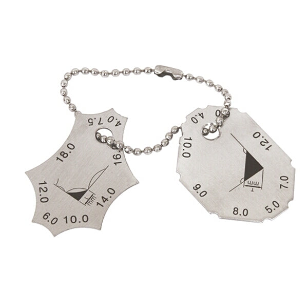 Welding Fillet Gauge - Stainless Steel Weld Size Measurement Tool | Dual Sided MM Scale