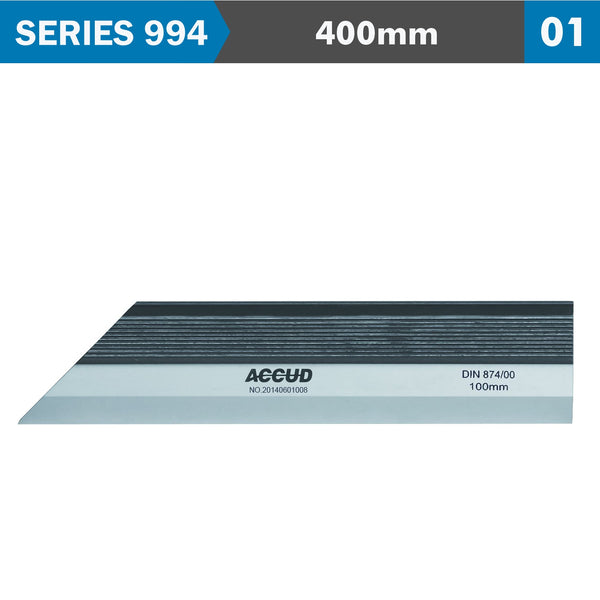 ACCUD STRAIGHT EDGE 400MM DIN874 S/STEEL AC994-016-01