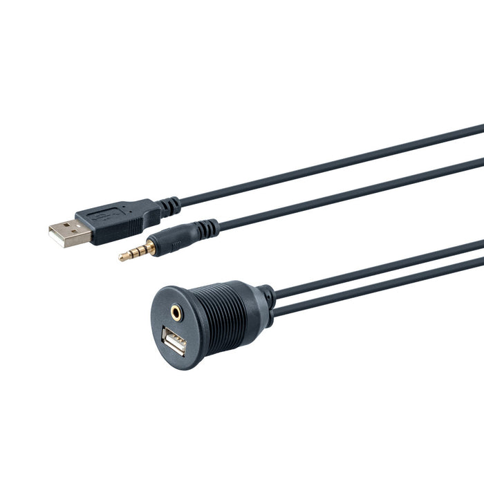 LINKQNET AUDIO-OUT PLUS MIC-IN WITH USB - PANEL MOUNTED CONNECTOR - ADA-CHARGE-AUDIO
