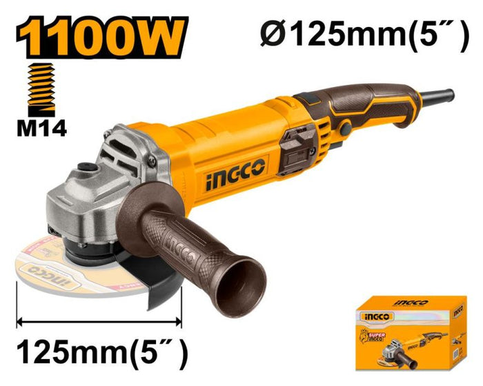 INGCO ANGLE GRINDER 125MM 1100W - AG110038