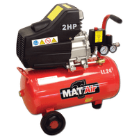 MATAIR AIR2000K Air Compressor Kit - 2HP, 24L, 5PC Spray Gun - Portable Tool