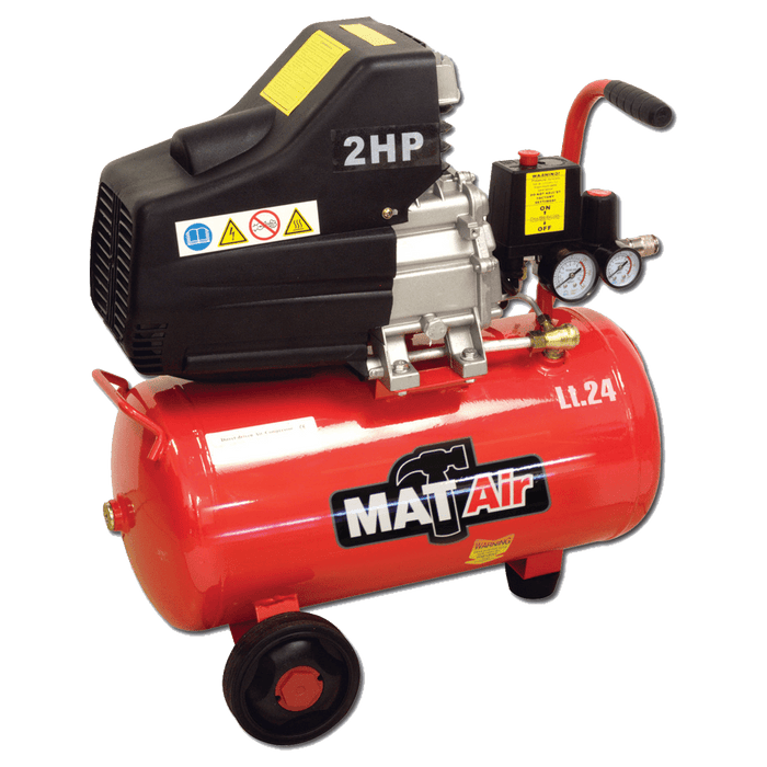 MATAIR AIR2000K Air Compressor Kit - 2HP, 24L, 5PC Spray Gun - Portable Tool