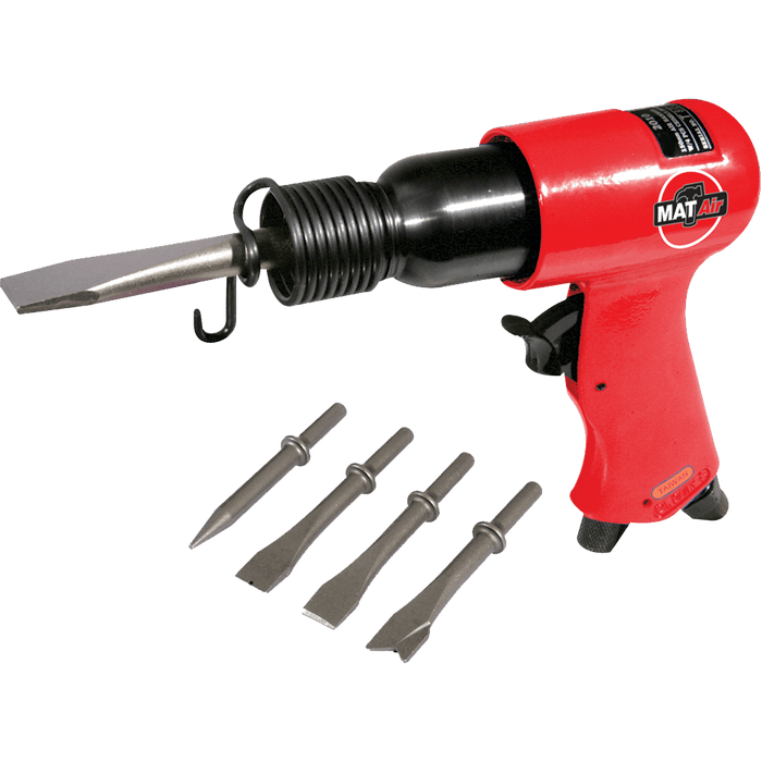 MATAIR AIR2015 Air Hammer with 4 Chisels - Pneumatic Tool for Industrial Use, Pneumatic Chisel Gun, Pneumatic Hammer