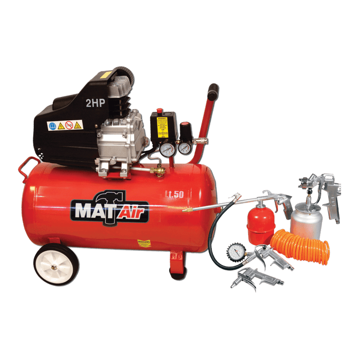 Compressor Matair Kit 2 Hp 50 L +5 Pc S/Gun Air2020 K