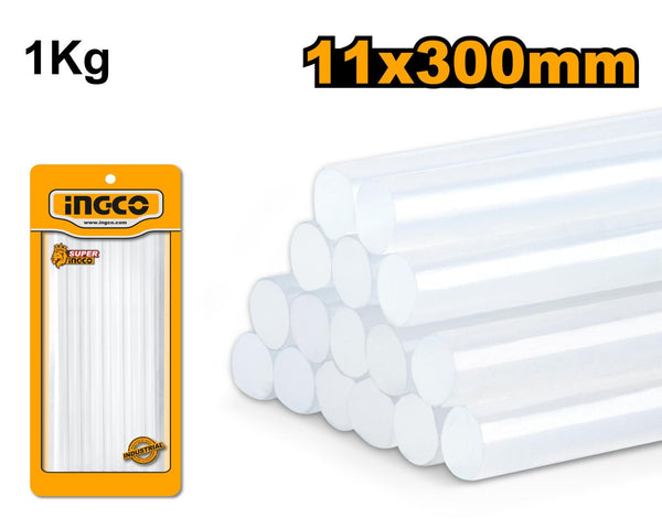 INGCO Glue Sticks 11mm x 300mm 1kg Hot Melt Adhesive Sticks - Craft, DIY, Industrial Grade Glue