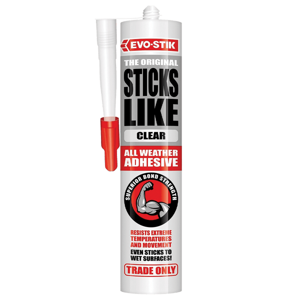 Evo-Stik Sticks Like Clear All Weather Adhesive - Strong Bond