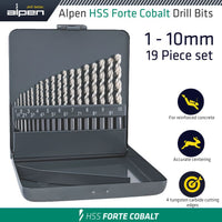 Alpen Action Set Pro KM19 19 Piece Cobalt Drill Set