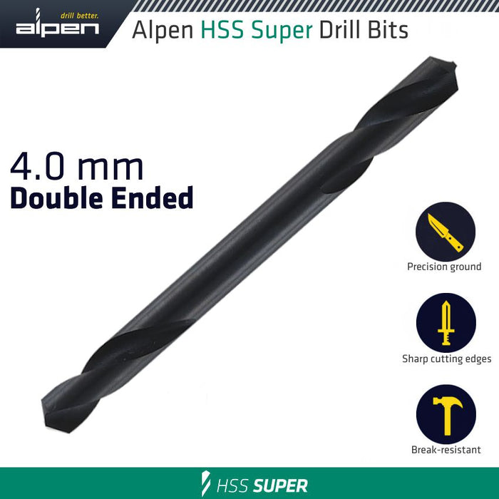 HSS SUPER DRILL BIT DOUBLE ENDED 4.0MM 1/PACK