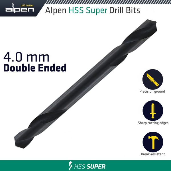 HSS SUPER DRILL BIT DOUBLE ENDED 4.0MM 1/PACK
