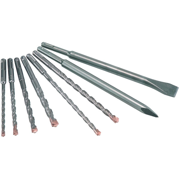 SDS Drill Bit and Chisel Set - Rotary Hammer Bits, Concrete Drilling Tools, and Chisels for Demolition Work