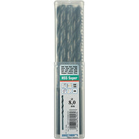 Alpen HSS Super 8mm Drill Bit Set - High Speed Steel Drill Bits for Wood, Metal, Plastic