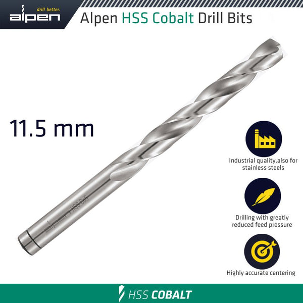 HSS COBALT DIN 338 11.5MM BULK