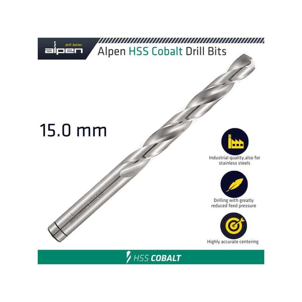 HSS COBALT DIN 338 15MM BULK