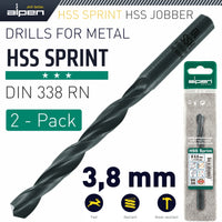 Hss Sprint Drill Bit 3.8Mm 2/Pack ALP614038