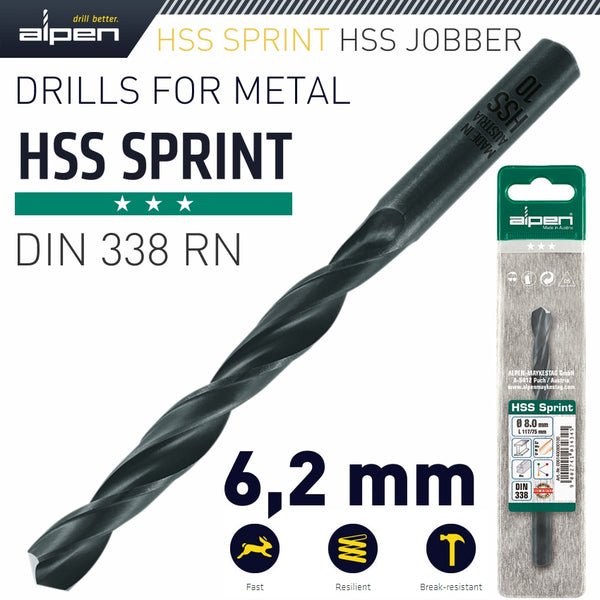 Hss Sprint Drill Bit 6.2Mm 1/Pack ALP614062
