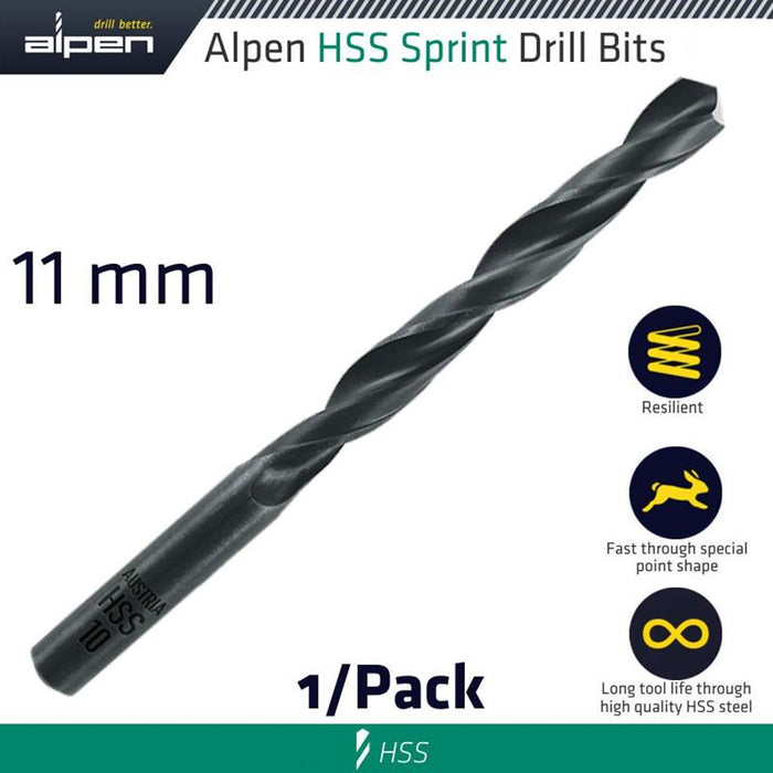 ALPEN Hss Sprint Drill Bit 11Mm 1/Pack - ALP61411
