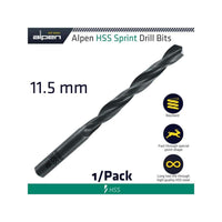 ALPEN Hss Sprint Drill Bit 11.5Mm 1/Pack - ALP614115