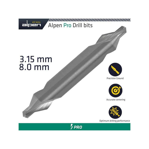 ALPEN SC CENTREDRILL 3.15X8.00