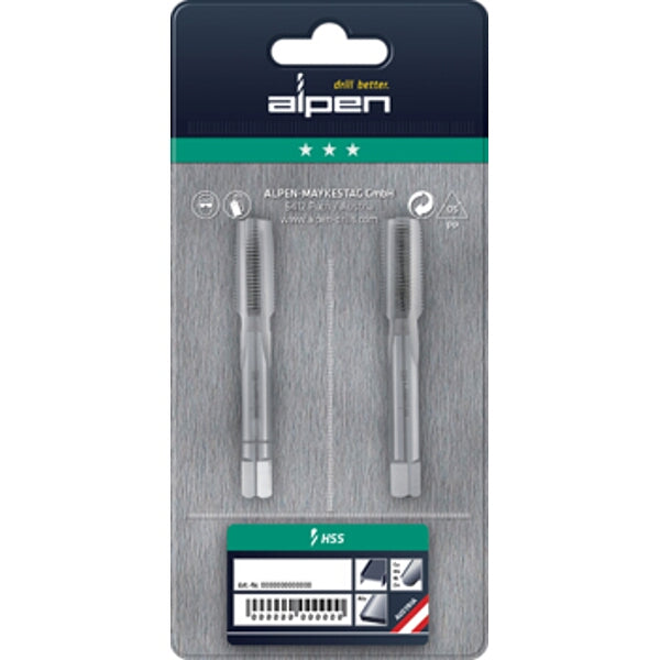 HSS Hand Tap Set Imperial G 1/2\" - High-Speed Steel Threading Taps for Metal - Tool Set