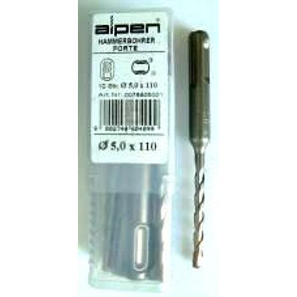 Alpen SDS Plus Hammer Drill Bit 5mm x 110mm - High-Quality Masonry Drill Bit for Concrete, Brick & Stone. Professional Grade.