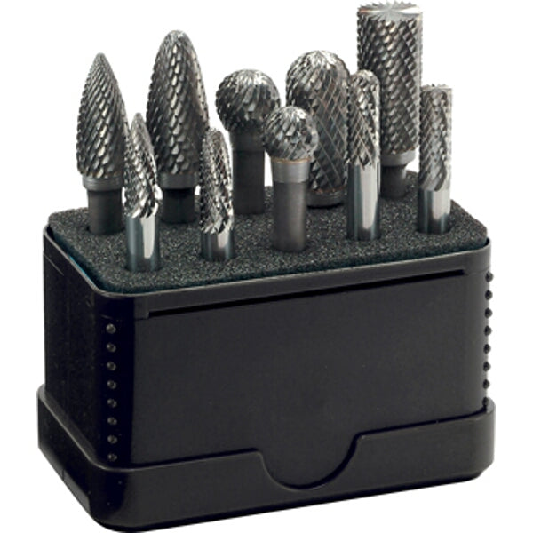 Tungsten Burr Set 10 Piece | Rotary Burr Set | Carbide Burr Set | Chavda.com