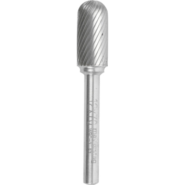 Tungsten Carbide Rotary Burr - 12mm Ball Nose - Hard Metal Grinding, Carving, Deburring Tool. Premium TC Burr for Metalworking