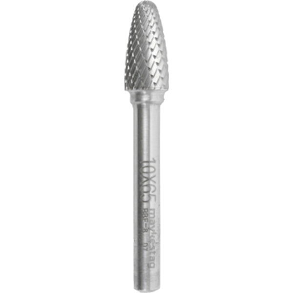 TC Rotary Burr 10mm Arc Round Nose for Hard Metals - Carbide Milling Tool