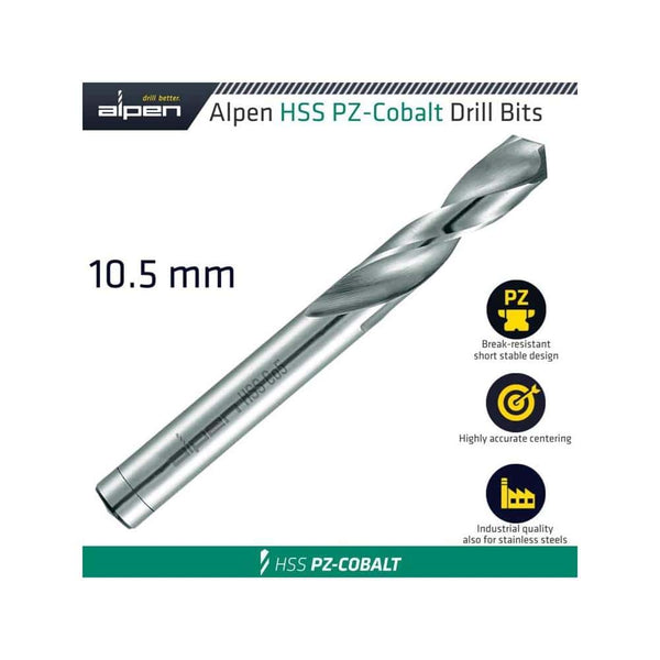 ALPEN COBALT DRILL SHORT BULK 10.50MM