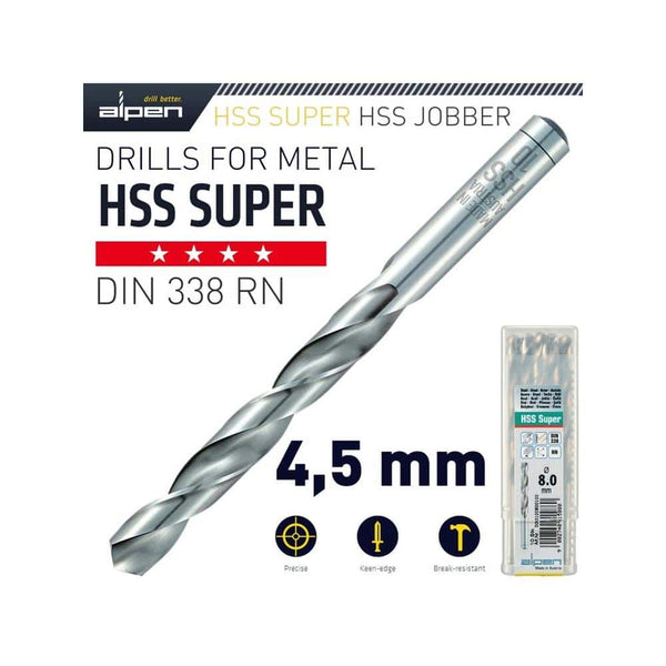 HSS SUPER DRILL BIT 4.5MM BULK
