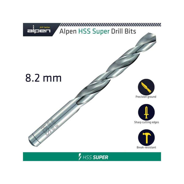 Alpen HSS Super Drill Bit 8.2mm: Buy Precision High-Speed Steel Drill Bit Online
