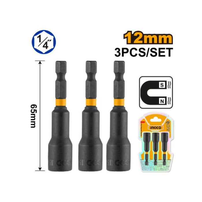 INGCO ACC NUT SETTER MAGNETIC 12MM 3PCS AMN1231