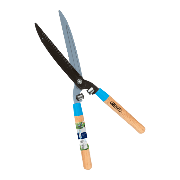 AQUA Hedge Shear Classic Straight Blade AQ370241 | Wooden Handle Garden Hedge Trimmer