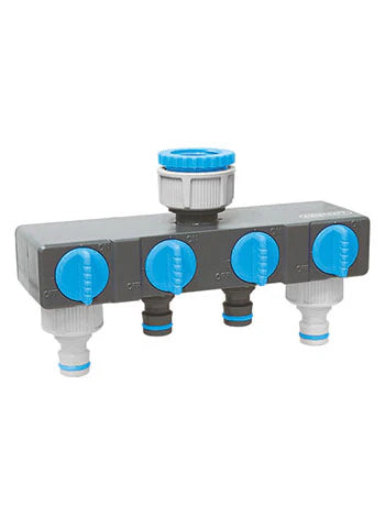 AQUA FITT Garden Tap Connector - 4-Way Adjustable Hose Splitter for Irrigation