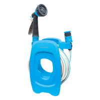AquaCraft Mini Hose Reel Set - 10m Hose, Spray Nozzle, Wall Mountable - Perfect for Patios & Small Gardens