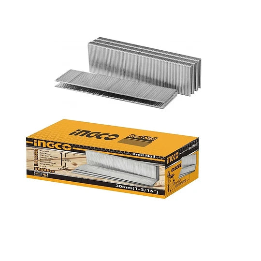 Ingco Brad Nails 30mm: 5000 nails in a box. Construction staples.