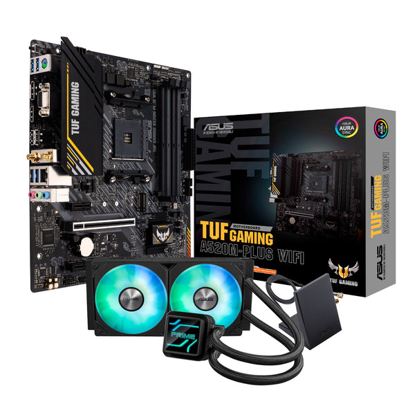 Asus TUF Gaming A520M-PLUS WiFi AM4 and Asus Prime LC 240 ARGB Liquid CPU Cooler Bundle-ASUS_CC_BUN_8